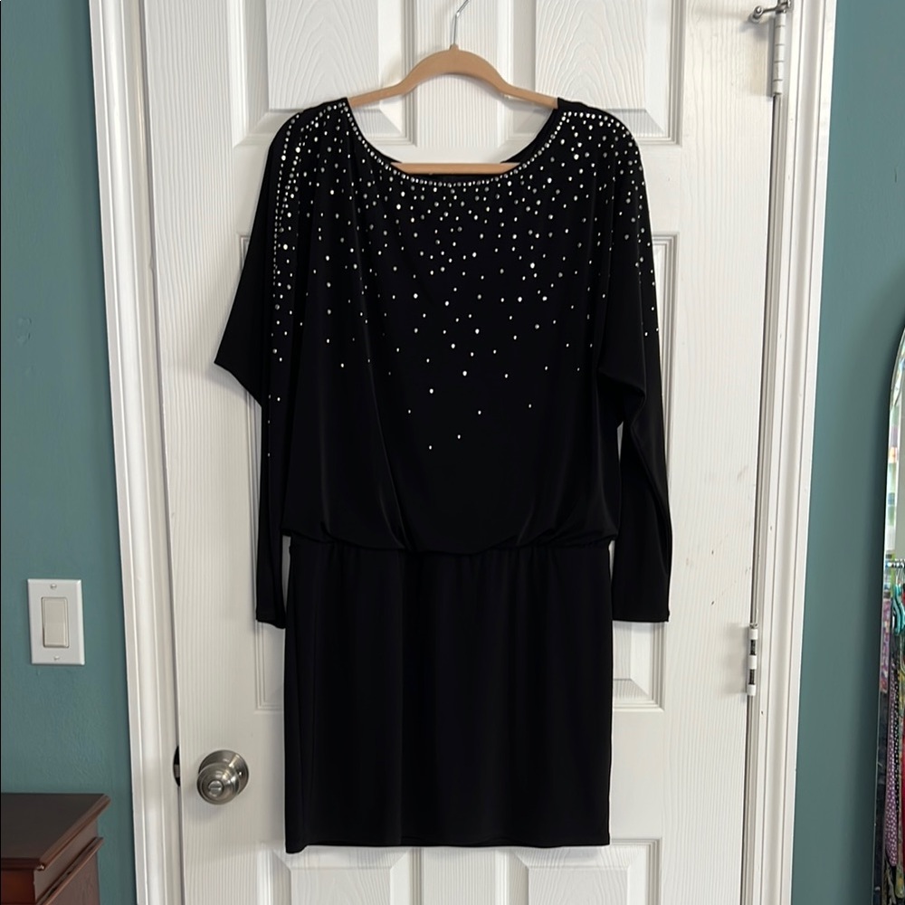 White House Black Market Black Sheath Dress with Dolman Sleeves